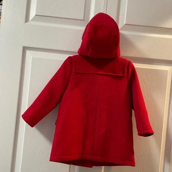 Baby Gap Girl Red Pea Coat Size 2T